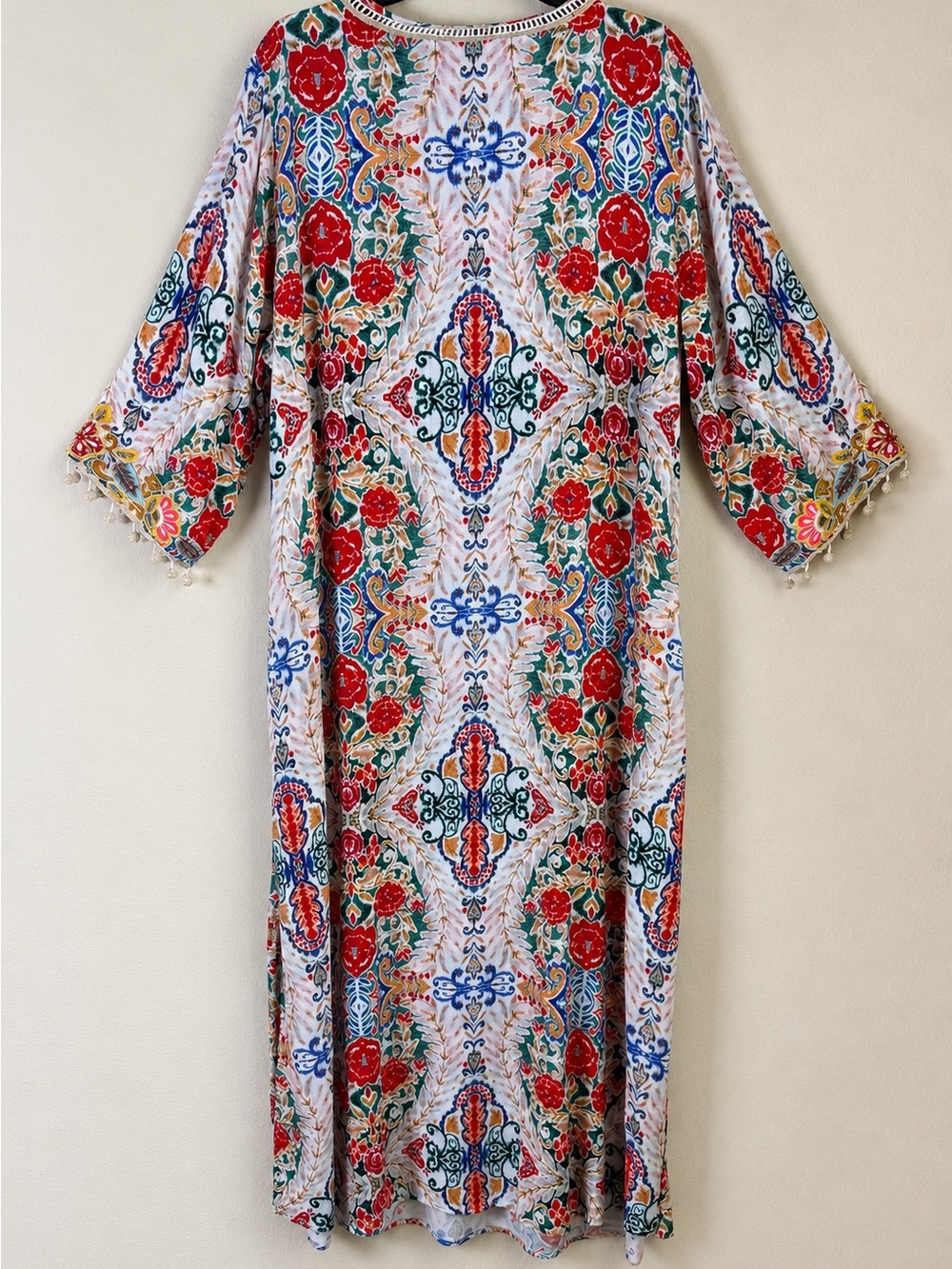 Soft Surroundings Ipanema Embroidered Beaded Caftan Maxi dress in  Rio Rainbow - Picture 2 of 16